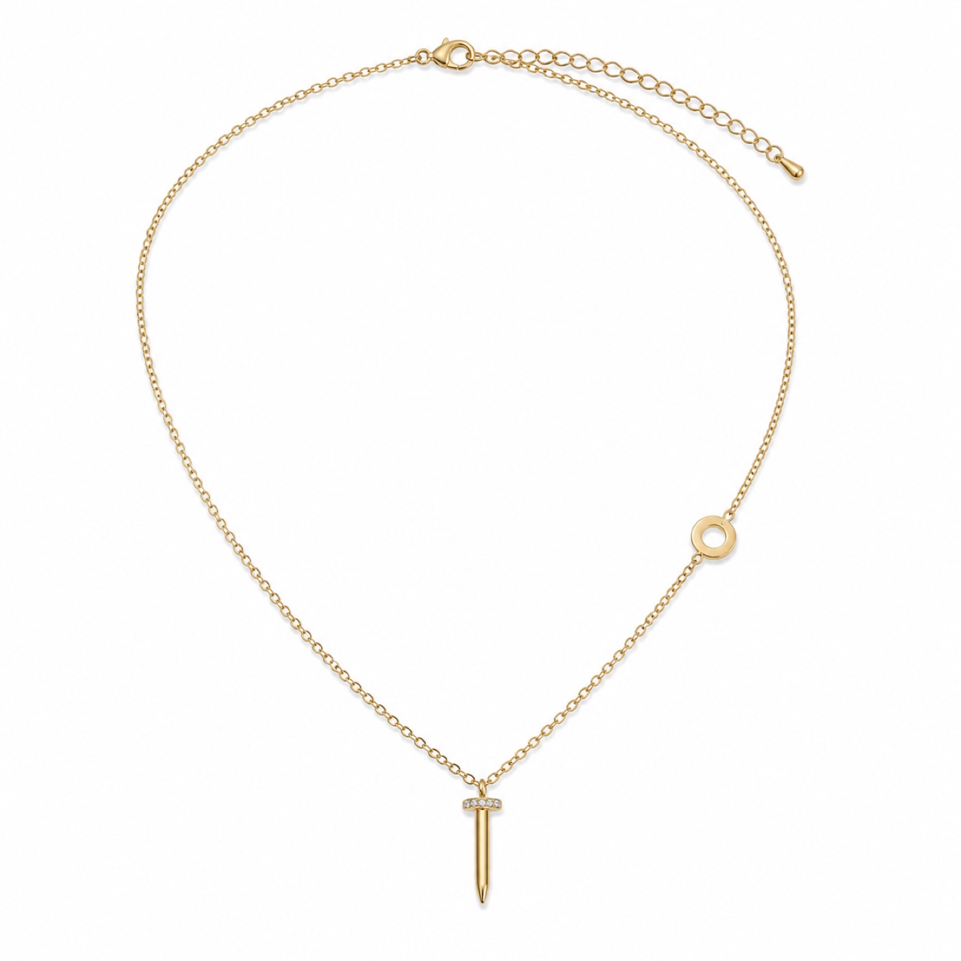Gold Dagger Pendant Necklace