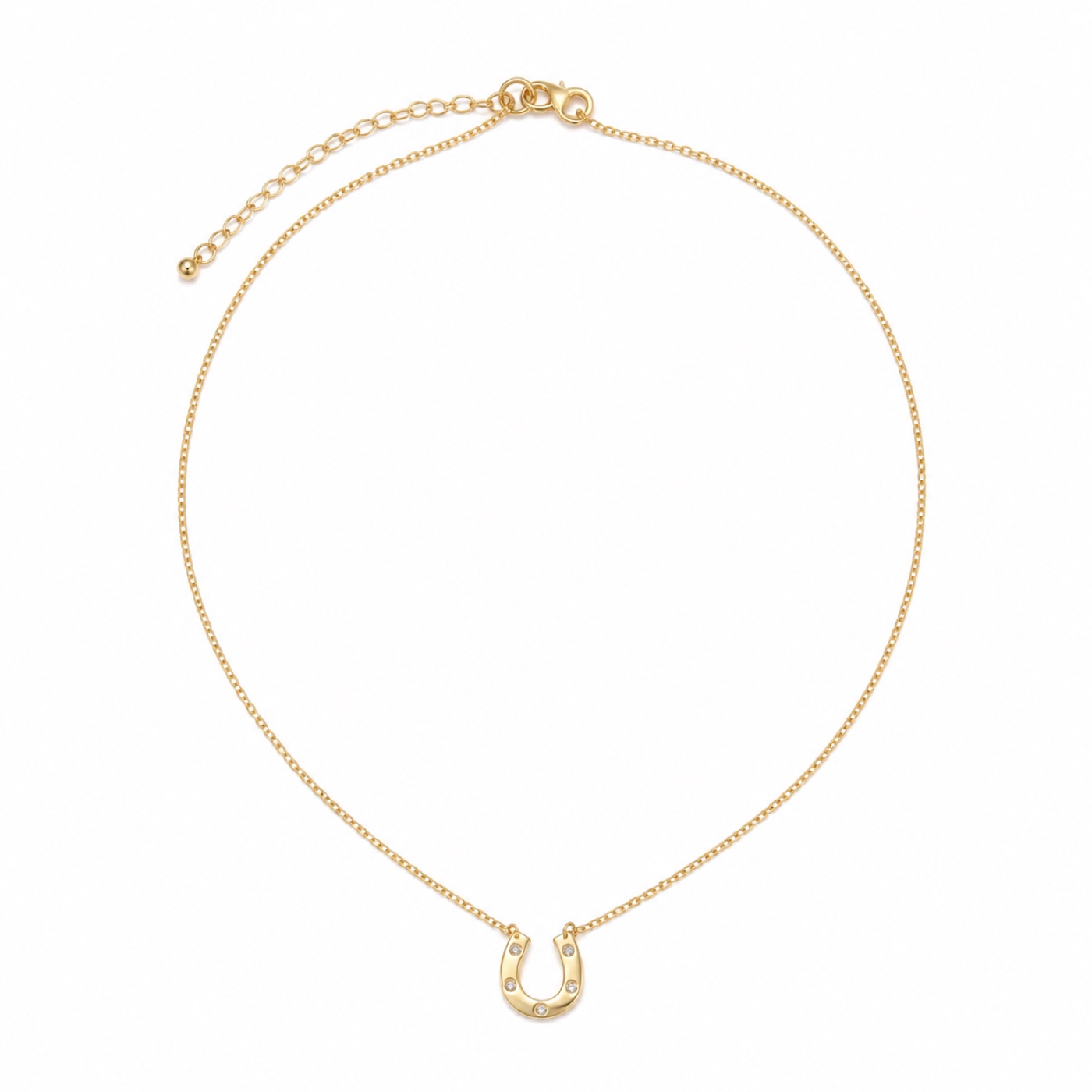 Gold Horseshoe Pendant Necklace