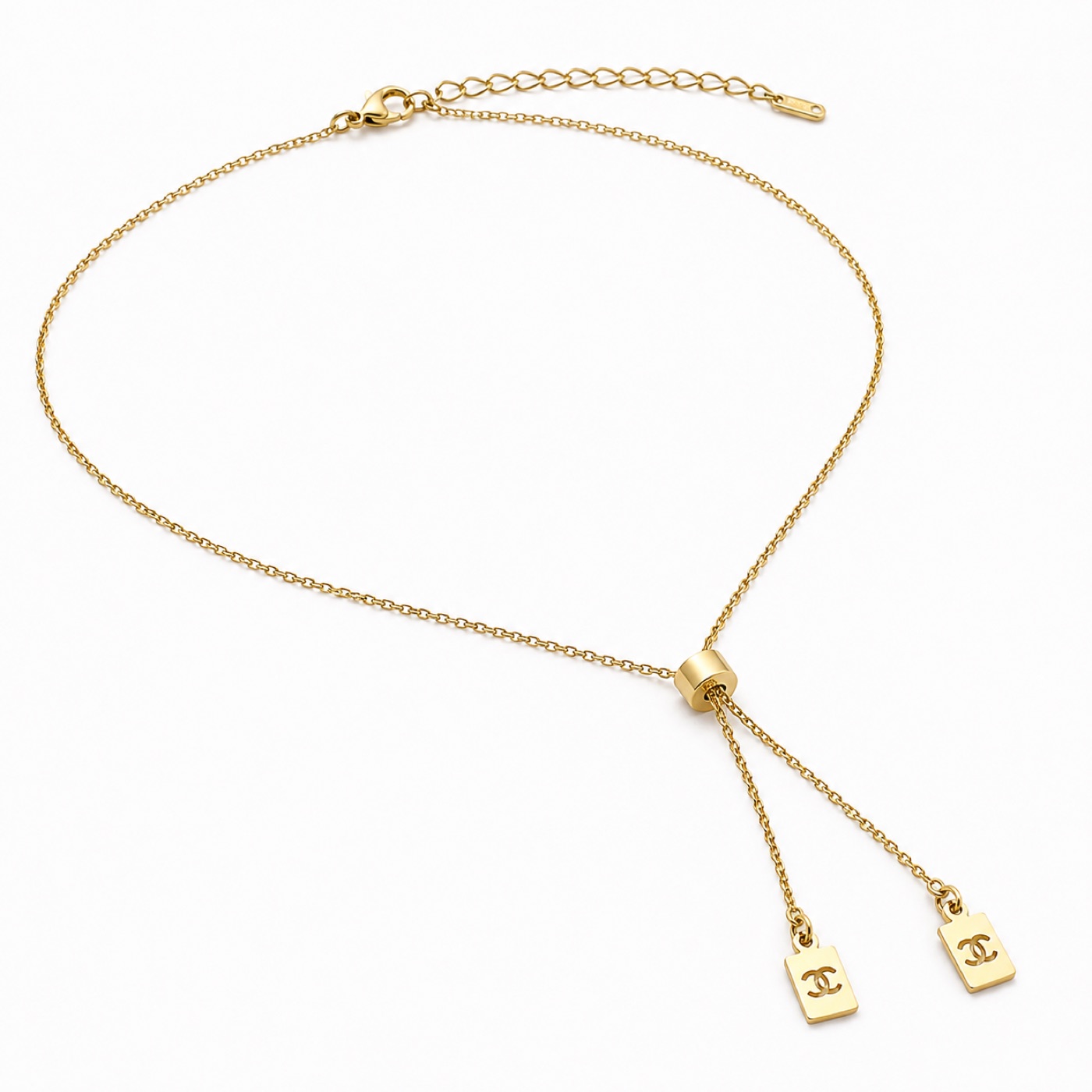 Gold Logo Lariat Necklace