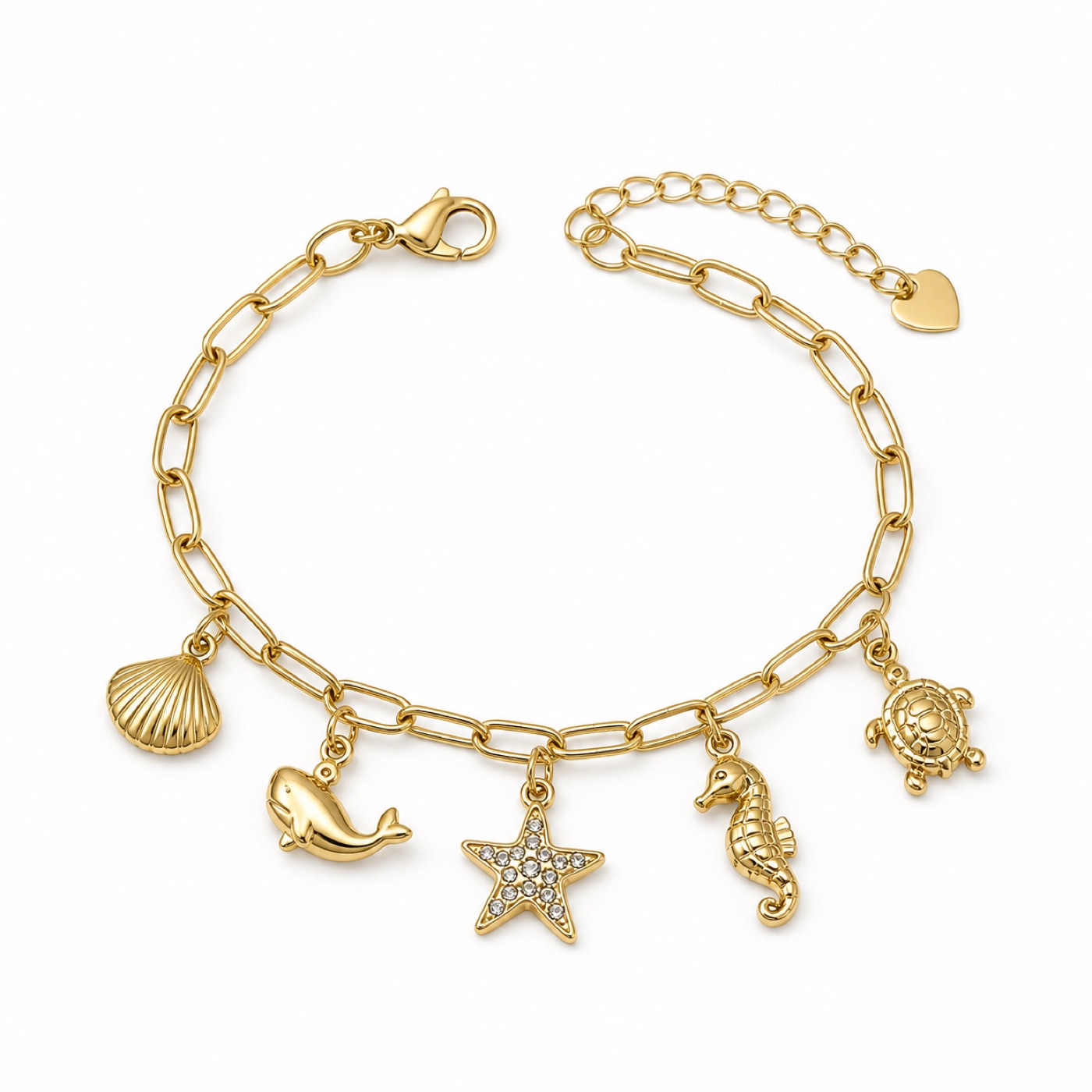 Gold Ocean Charm Bracelet
