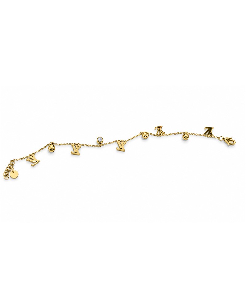 Gold Letter Charm Bracelet
