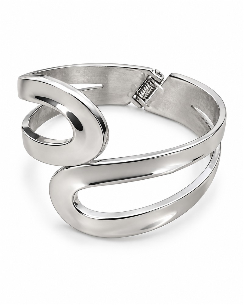 Silver Openwork Cuff Bracelet
