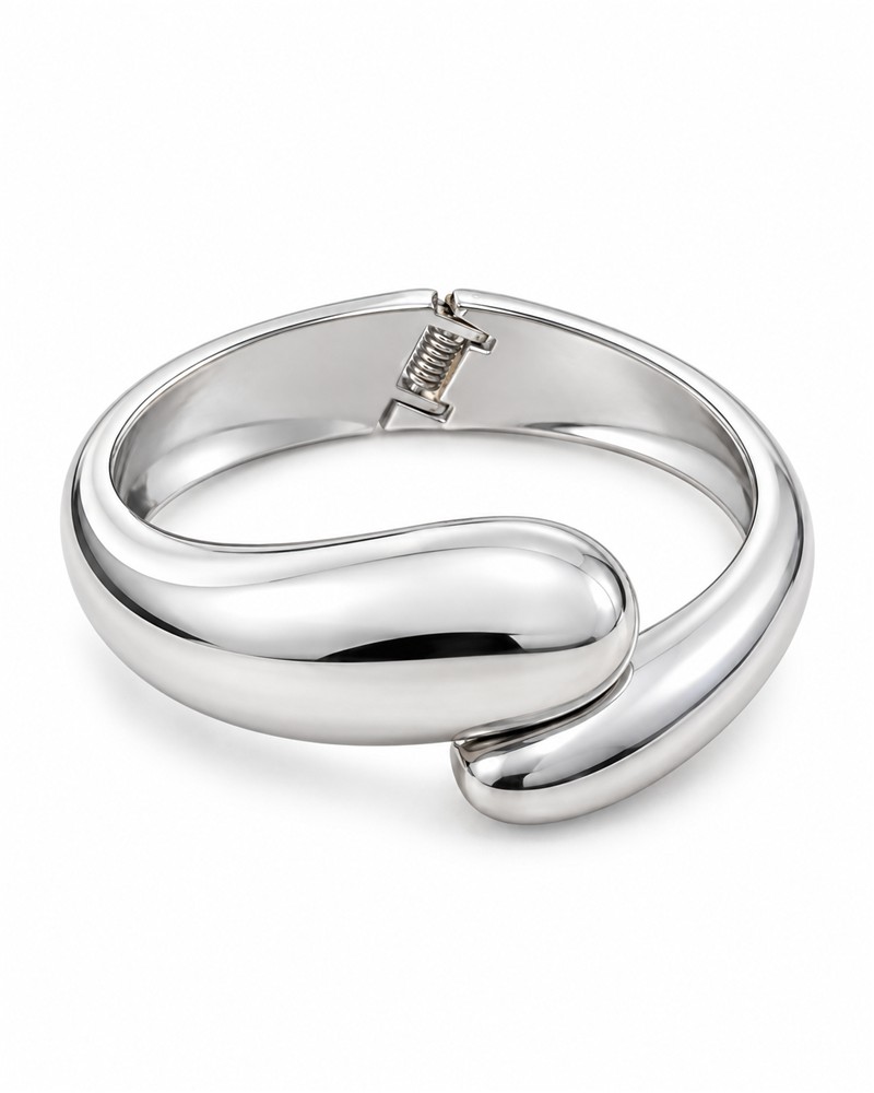 Silver Teardrop Cuff Bracelet